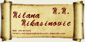 Milana Mikašinović vizit kartica